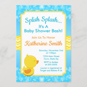 Duck Baby Shower Invitation Baby Duck Boy