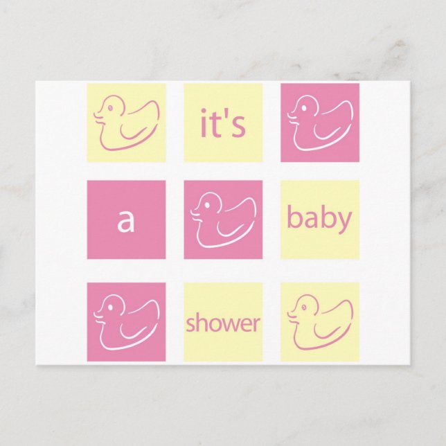 Duck Baby Shower Invitation Postcard (Front)