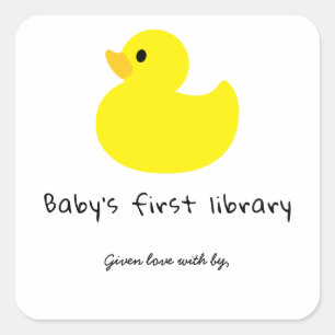 Duck - Baby's first library Square Sticker