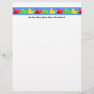 Duck Banner, Your Name, Address, Address, Addre... Personalized Letterhead