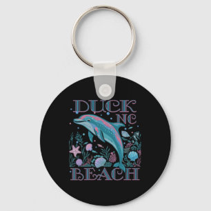Duck Beach Nc Dolphin Lover Colorful Beach Souveni Key Ring