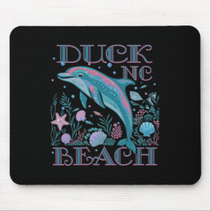 Duck Beach Nc Dolphin Lover Colorful Beach Souveni Mouse Pad