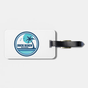 Duck Beach North Carolina Palm Tree Birds Luggage Tag