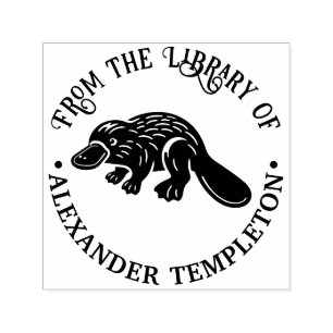 Duck Billed Platypus #2P Library Book Name Self-inking Stamp