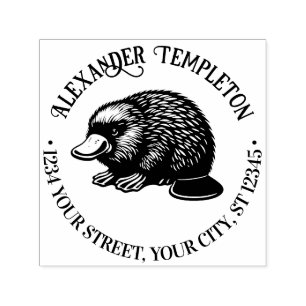 Duck Billed Platypus #3P Name Return Address Self-inking Stamp