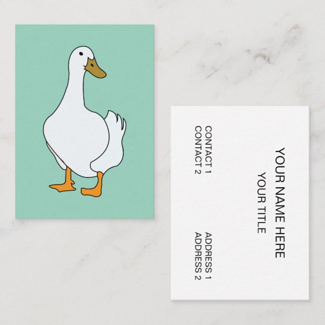 Duck Bird White Duck  Business Card (Front/Back)