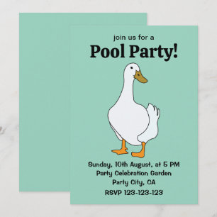 Duck Bird White Duck Invitation