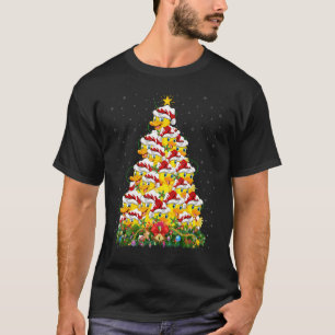 Duck Bird Xmas Lights Santa Duck Christmas Tree T-Shirt