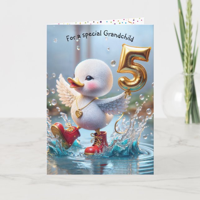 Duck Birthday for Grandchild Card (Front)