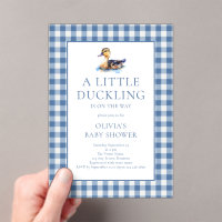 Duck Blue Gingham Baby Shower