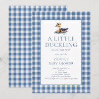 Duck Blue Gingham Baby Shower