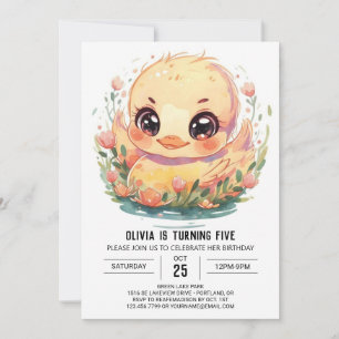 Duck Boho Birthday Invitation