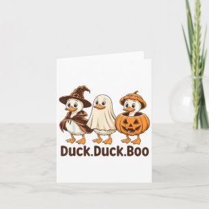 Duck Boo Funny Cute Spooky Halloween Retro Goose P Card