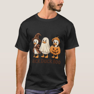 Duck Boo Funny Cute Spooky Halloween Retro Goose P T-Shirt