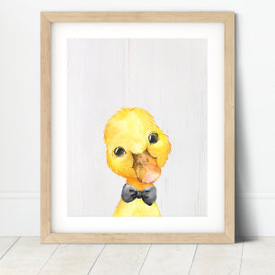 Duck Bowtie Farm Nursery Art Print