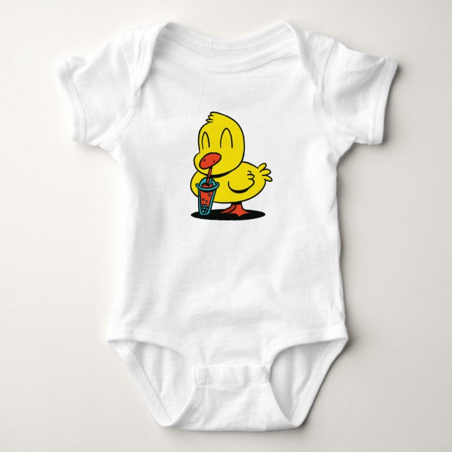 Duck Bubble Tea Baby Bodysuit (Front)