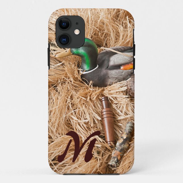 Duck Call Mallard Drake Hun Monogram IPHONE 5 Case (Back)