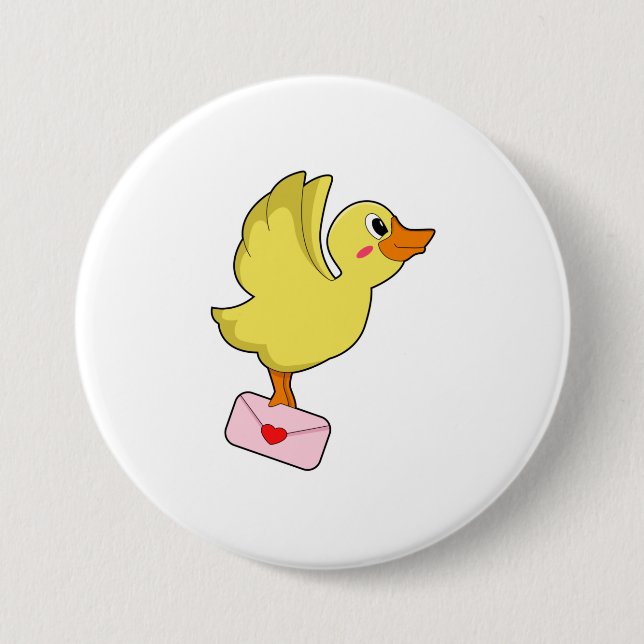 Duck Carrier pigeon Letter 7.5 Cm Round Badge (Front)
