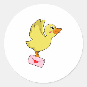 Duck Carrier pigeon Letter Classic Round Sticker