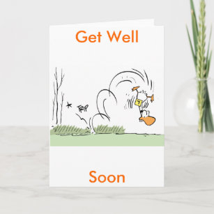 Duck Cartoon Get Well Soon Card