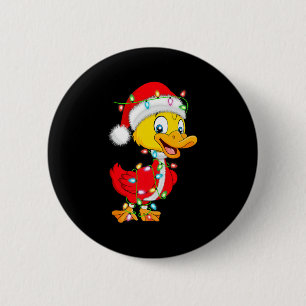 Duck Christmas Lights Santa Costume Cute Animal Xm 6 Cm Round Badge