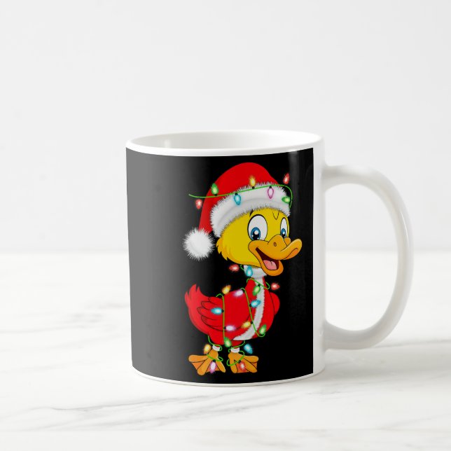 Duck Christmas Lights Santa Costume Cute Animal Xm Coffee Mug (Right)