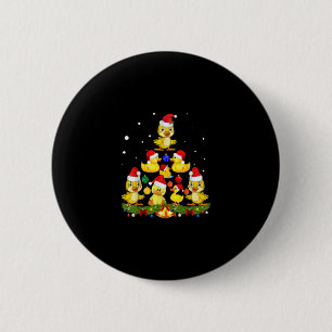 Duck Christmas Tree 6 Cm Round Badge