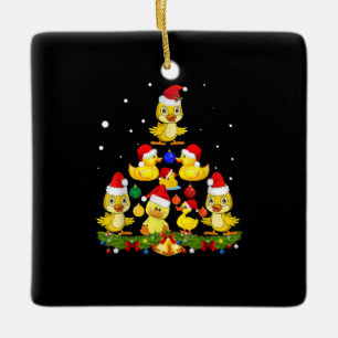 Duck Christmas Tree Ceramic Ornament