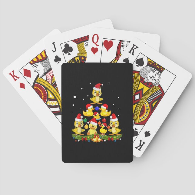 Duck Christmas Tree Playing Cards (Back)