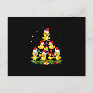 Duck Christmas Tree Postcard