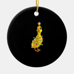 Duck Christmas Tree T Lights Decor Star Gift Xmas Ceramic Ornament