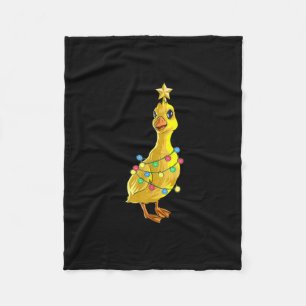 Duck Christmas Tree T Lights Decor Star Gift Xmas Fleece Blanket