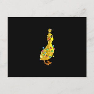 Duck Christmas Tree T Lights Decor Star Gift Xmas Postcard