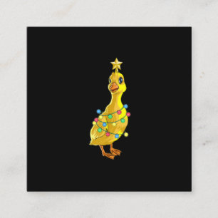 Duck Christmas Tree T  Lights Decor Star Gift Xmas Square Business Card