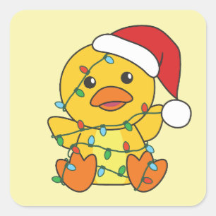 Duck Christmas Winter Animals Holiday Duck Square Sticker