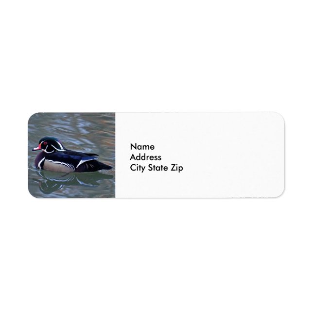 Duck Colourful Waterfowl Return Address Label (Front)