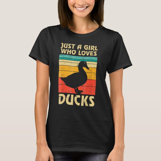 Duck Costume For Girls Kids Duck Farmer Hunting T-Shirt (Front)