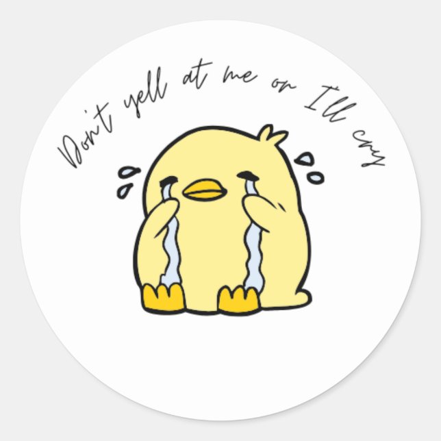 Duck crying sticker (Front)