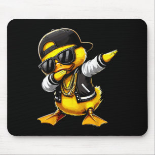 Duck Dabbing Funny Rubber Duck With Sungles Mouse Pad