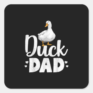 Duck Dad Funny Water Ducklings Farmer Gifts Square Sticker