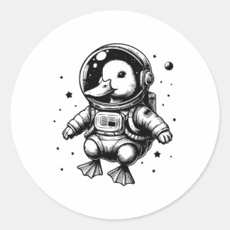 Duck Dad Mum Space - Astronaut Duck  Classic Round Sticker