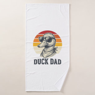 Duck Dad Vintage Duck Sunglasses Vector Shirt Desi Bath Towel