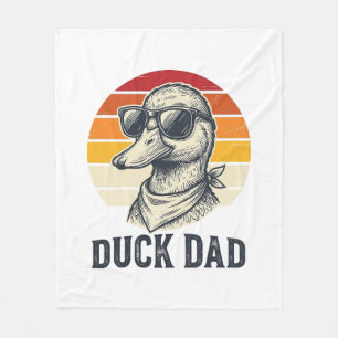 Duck Dad Vintage Duck Sunglasses Vector Shirt Desi Fleece Blanket