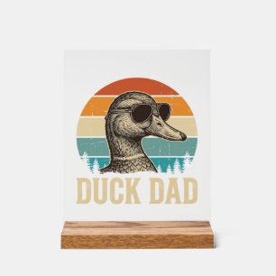 Duck Dad Vintage Engraving Retro Sunset Shirt Desi Acrylic Sign