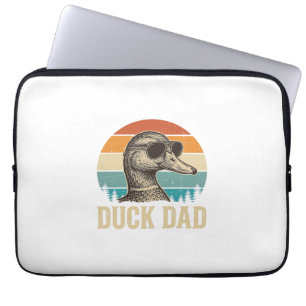 Duck Dad Vintage Engraving Retro Sunset Shirt Desi Laptop Sleeve