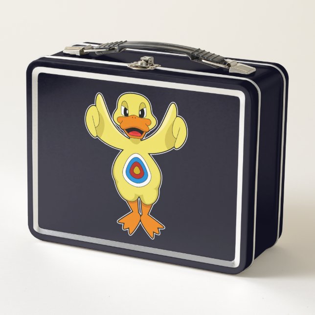 Duck Darts Bullseye Metal Lunch Box (Front)