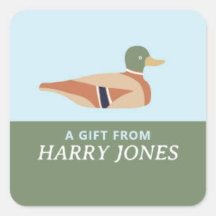 DUCK DECOY SQUARE STICKER