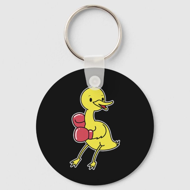 Duck Does Boxing  Key Ring (Front)