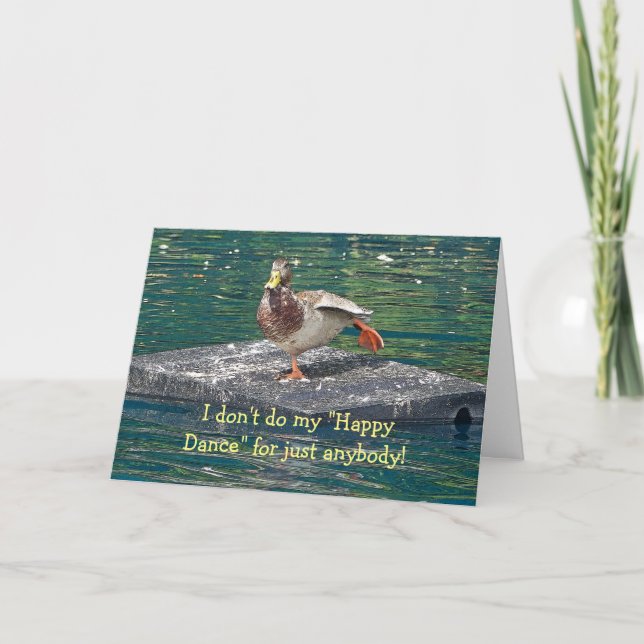 DUCK DOING HAPPY DANCE BIRTHDAY CARD (Front)