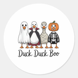 Duck Duck Boo Funny Goose Halloween Costume _1  Classic Round Sticker